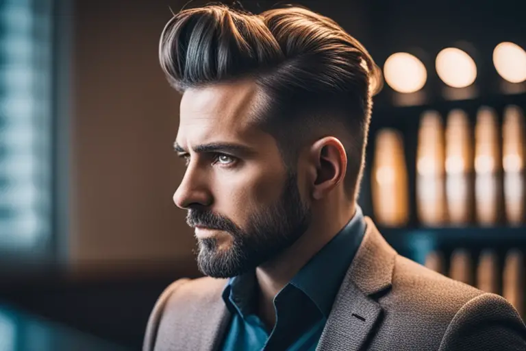 Image of man with flawlessly styled hair with hair gel for seborrheic dermatitis