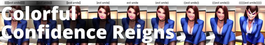 X-Y plot of algorithmically-generated AI art of office worker demonstrating the use of prompt emphas