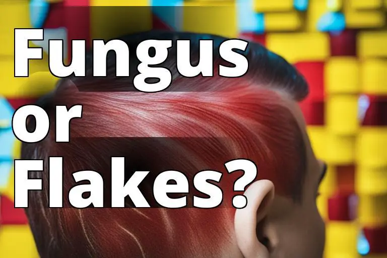 A close-up image of a person's scalp showing red