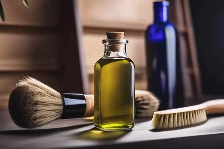 Image of olive oil and brushes