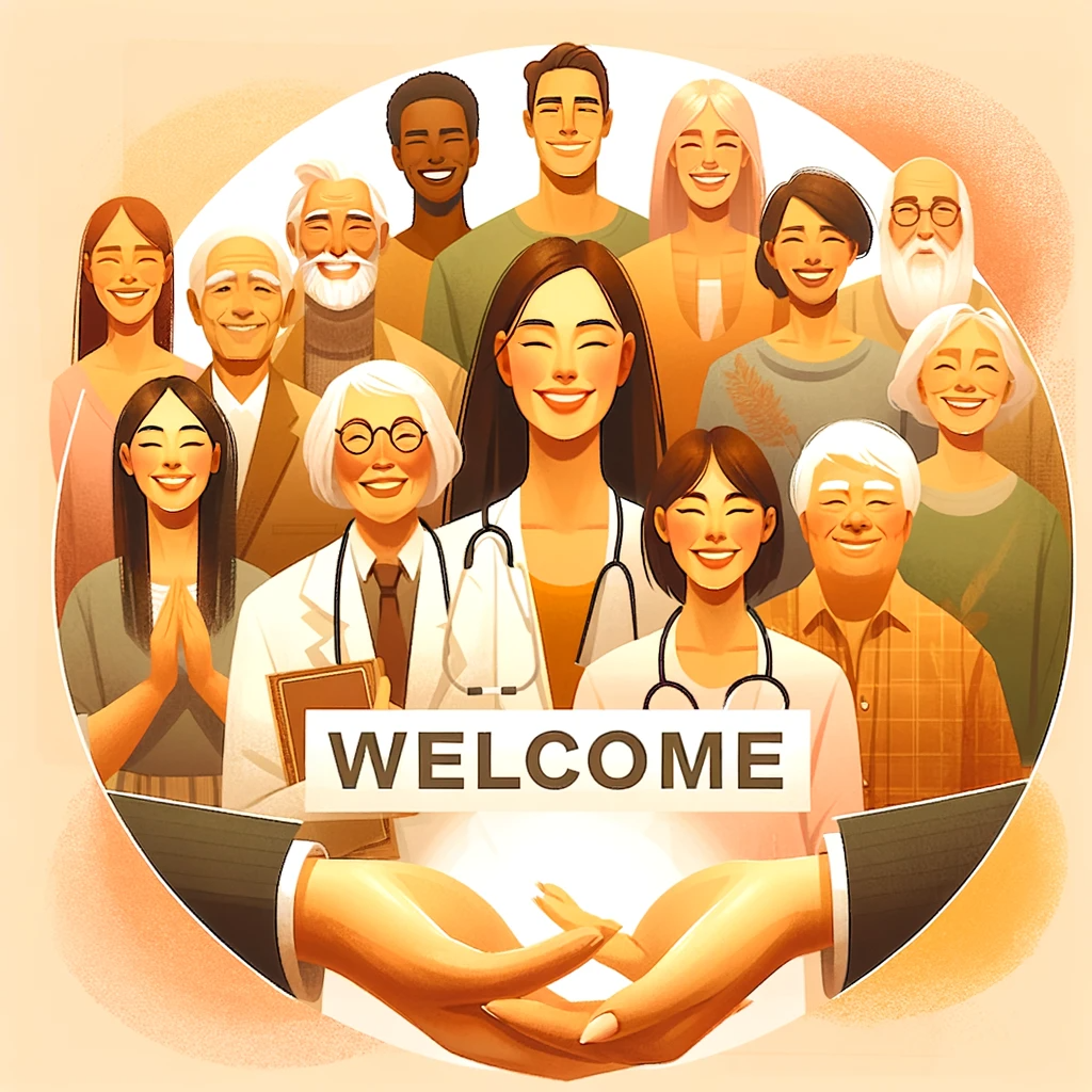  A welcoming and engaging cover image that depicts diverse individuals, symbolizing the universal importance of skin care. This could be an illustration or a photo showing people of different ages, genders, and ethnicities, emphasizing the inclusivity of dermatology