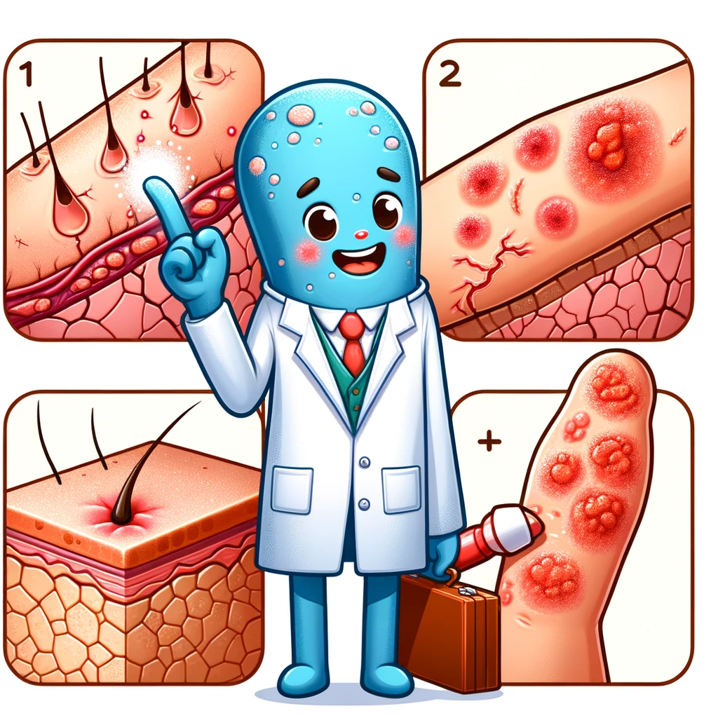 the Friendly Mascot Style for the following skin conditions, suitable for a professional setting Eczema_ A friendly masco