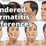 The image should contain a visual representation of the gender-specific manifestations of seborrheic