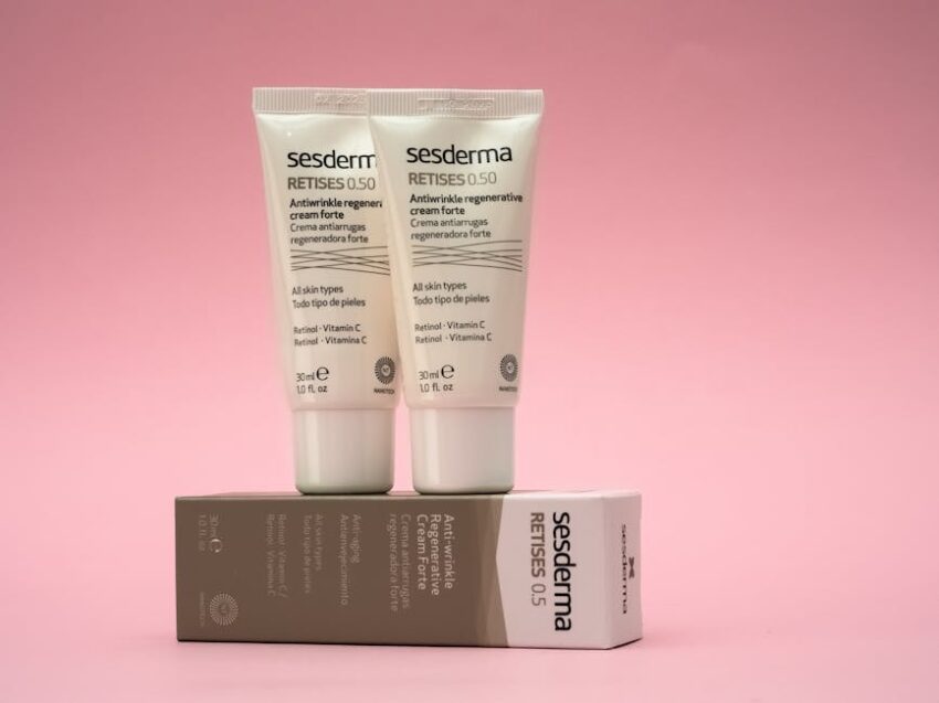 Dermoscribe Seborrheic Dermatitis Cream Review: Sulfur + Salicylic Acid Formula Analyzed (2026) - Two Sesderma Retises antiwrinkle creams on a pink background, emphasizing skincare.