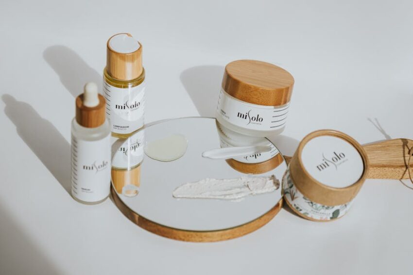 Vanicream Z Bar Review for Seborrheic Dermatitis (2026): Does It Actually Work? - A set of eco-friendly skincare products with bamboo packaging displayed on a mirrored surface.